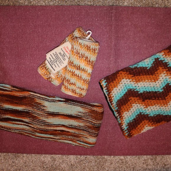 💥 Merino Marbled Brown/Blue Unisex Scarf - Picture 2 of 6